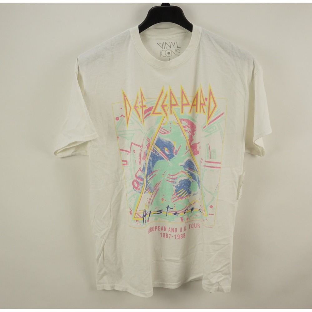 New Vinyl Icons Def Leopard European Tour 87'-88' Graphic T-Shirt Men's Large
